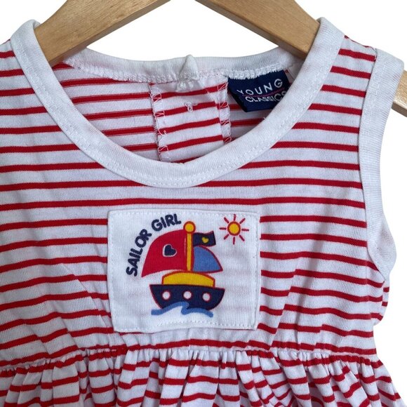 NWT Vintage 90s Nautical Baby Dress - 1996 "Sailor Girl" 12M sailing Boat dress - Picture 3 of 7